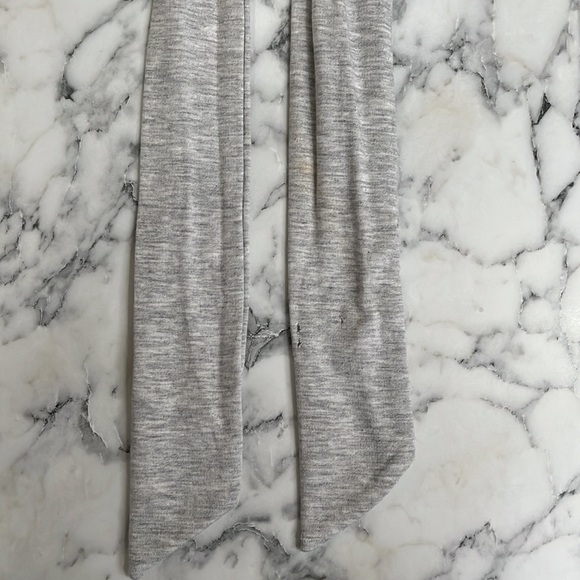 Express Gray Cozy Stretch Jersey Knit Belted Puff Sleeve Lounge Jumpsuit XL - Picture 14 of 14